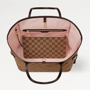 Louis Vuitton Neverfull MM Damier Ebene, removable zipped pouch (pink interior)